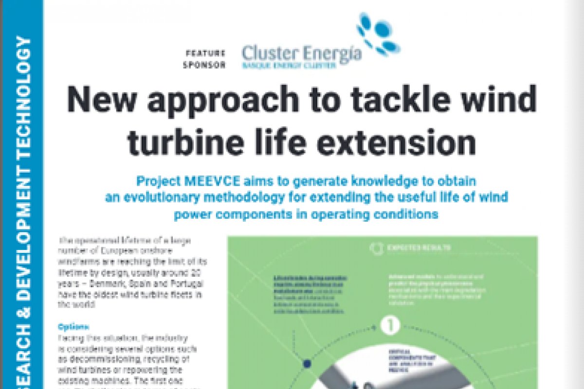 MEEVCE's objectives are disseminated in a report of Basque Energy Cluster for the Wind Energy Network Magazine